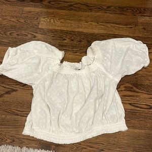 white ruffle top from h&m